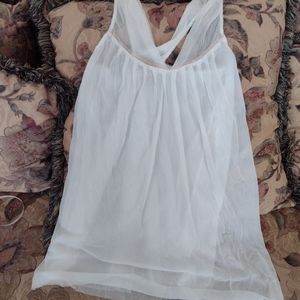 Betsey Johnson intimates babydoll white large peach ruffle